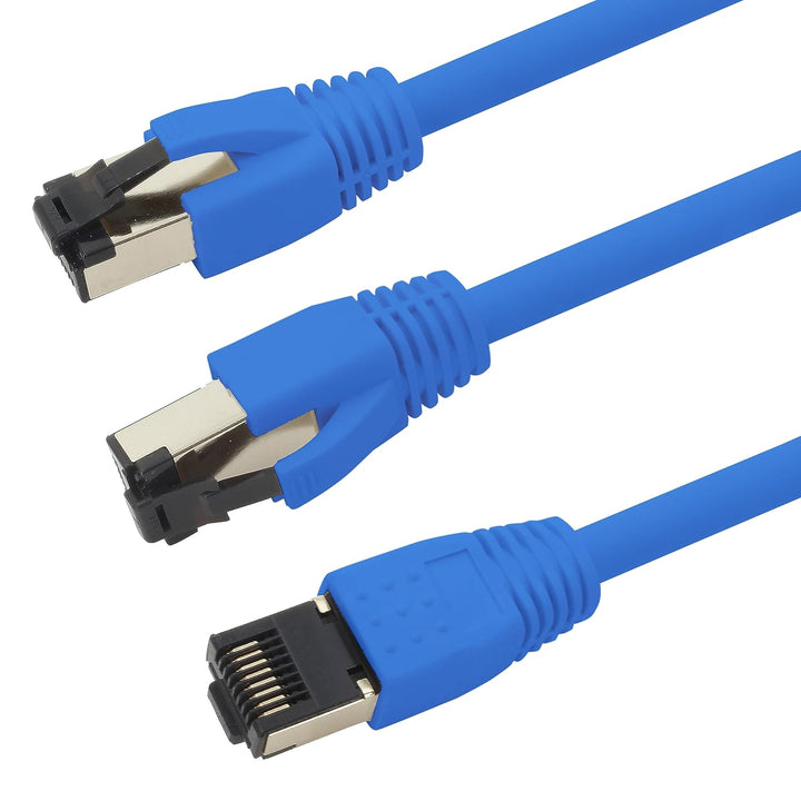 1aTTack.de 10m Cat 8 Netzwerkkabel CAT8 Kabel Blau - 1 Stück Cat.8 Lan 2000 Mhz 40 Gbit s 40GBase-T