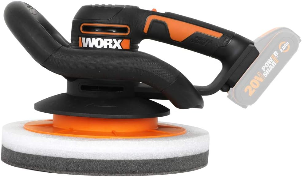 WORX Akku-Poliermaschine 20V WX856.9 – Elektrische Poliermaschine zum Polieren im Innen- und Aussenb