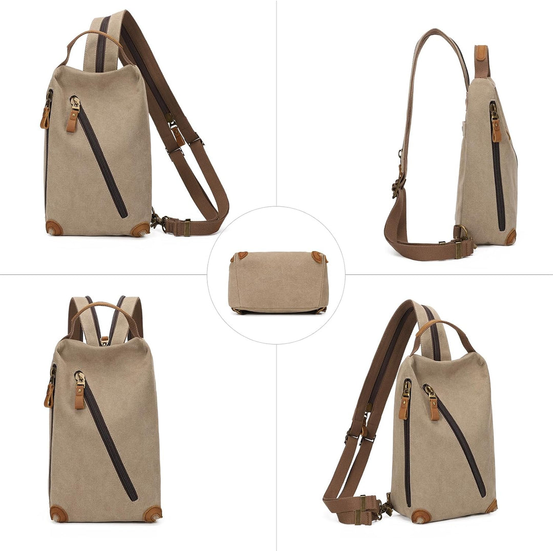 KL928 Canvas Sling Bag Herren und Damen, Schultertasche Crossbody Schulterrucksack Rucksack Shoulder