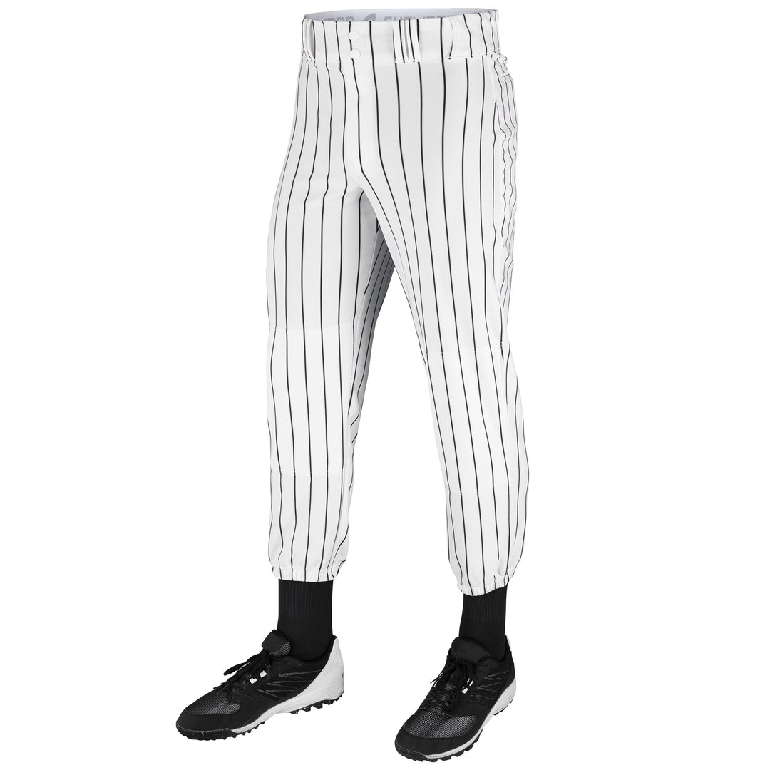 Champro Herren Gerade Triple Crown Nadelstreifen-Polyester-Baseballhose L Weisse, Schwarze Ansteckna