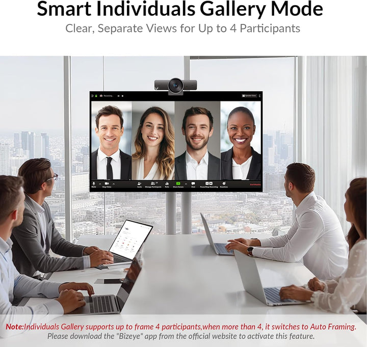 AV Access 4K Conference Room Camera, 1/1.8' Sensor, Individuals Gallery, 120° FOV, 5X Digital Zoom,