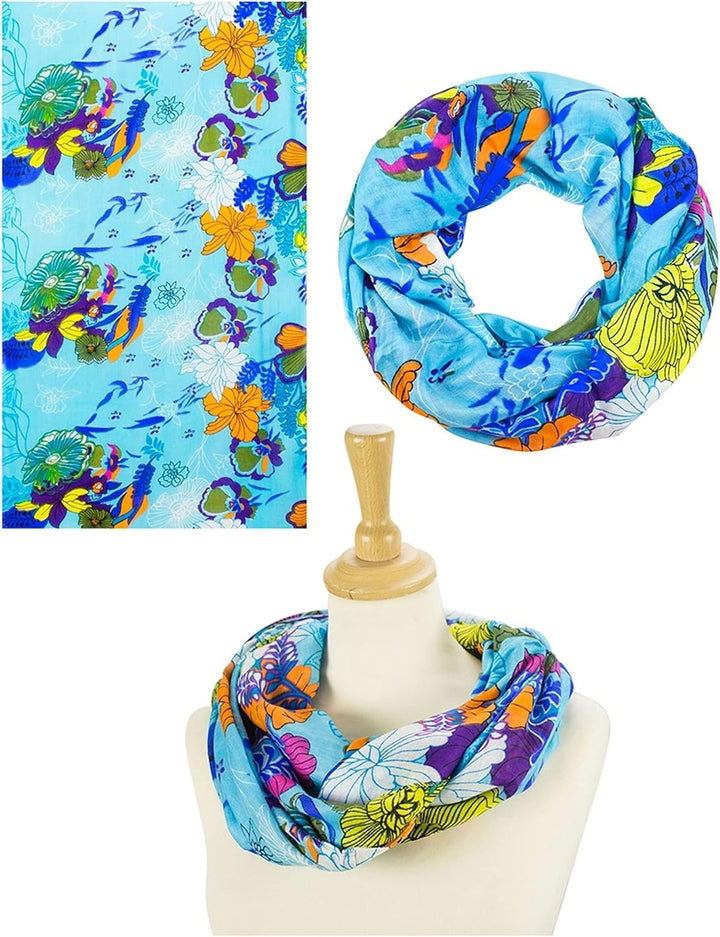 Sunsa Damen 3 Set Loop Schals. 100% Baumwolle Schlauchschals für Frühlings/Sommer. Dünne Loopschals