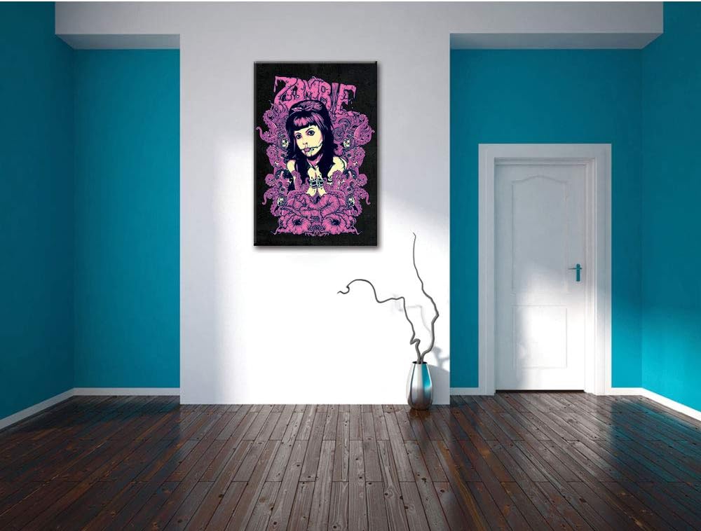 Dark the Zombie-Look black Leinwandbild Bild auf Leinwand, XXL riesige Bilder fertig gerahmt mit Kei