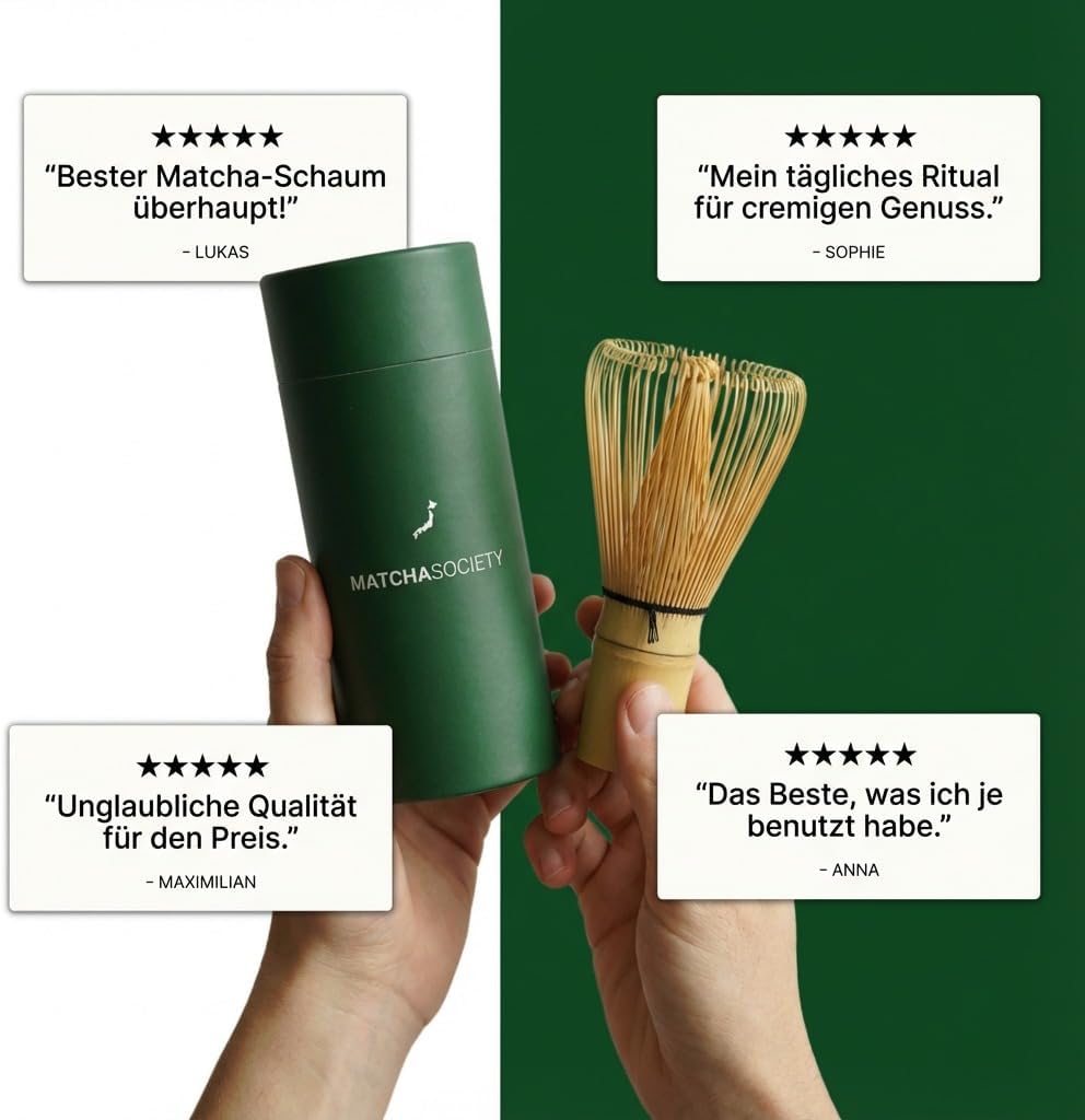 Premium Bambus Chasen – Handgefertigter Matcha Besen mit 100 Prongs