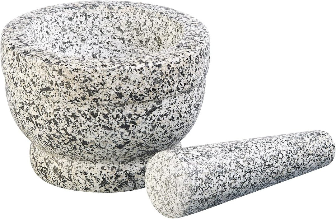 Rosenstein & Söhne Moerser: 2er-Set robuste Mörser mit Stösseln aus natürlichem Granit, Ø je 14 cm (