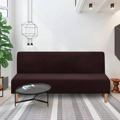 Mingfuxin Armlose Schlafsofabezüge, Stretch-Samt Futon Couchbezug Dicke weiche gemütliche Sofa Schon