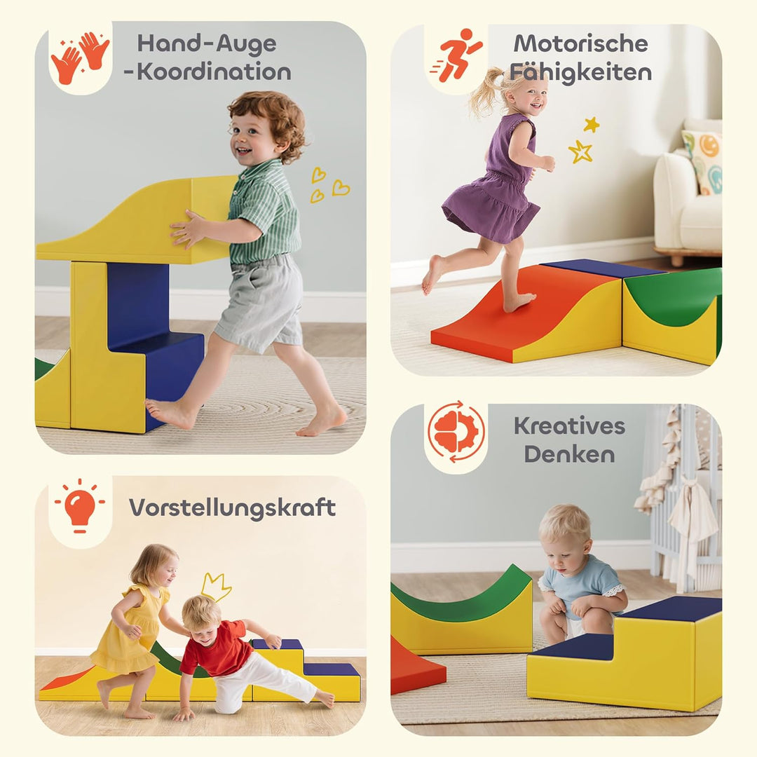 AIYAPLAY Schaumstoff Bausteine Kinder 3 Stück Klettern Softbausteine Bausteinset Grossbausteine Baby