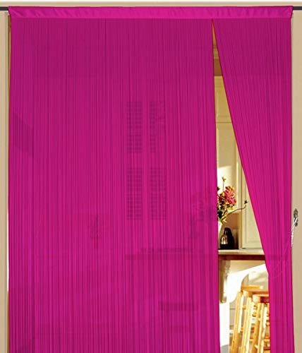 Kaikoon Fadenvorhang Fadenstore Messe B1 schwer entflammbar 150 cm x 500 cm (BxH) Magenta