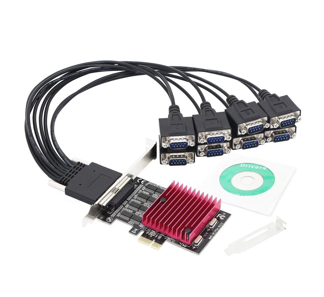 CERRXIAN PCIE zu 8 Port RS232 Erweiterungskarte, PCI-E X1, 8 Ports DB9 Serielle Karte, 8 Chipsatz PC