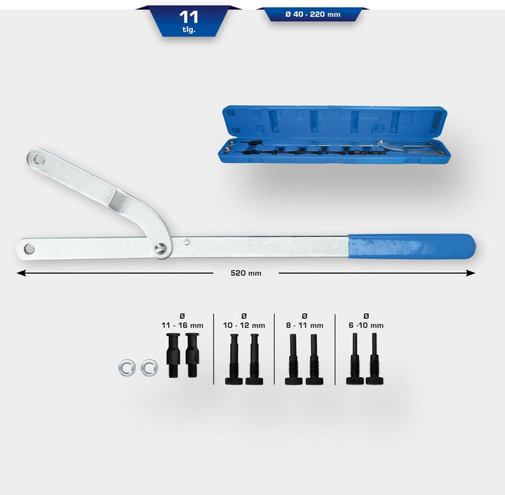 BRILLIANT TOOLS BT595750 Universal-Gegenhalter-Satz, 11-tlg [Powered by KS TOOLS]