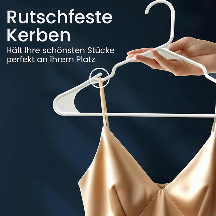 Utopia Home - (50-er Pack) Starke Kleiderbügel aus Kunststoff (42cm breit) - Hochwertige Filzbügel f