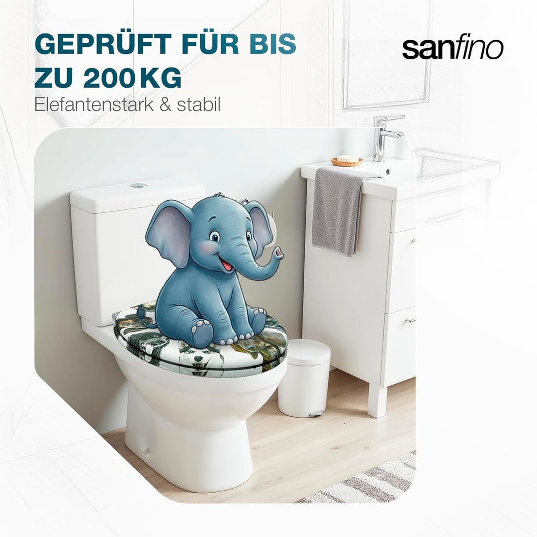 Premium WC Sitz mit Absenkautomatik – hochwertige Toilettendeckel aus Holz, viele bunte Motive, hohe