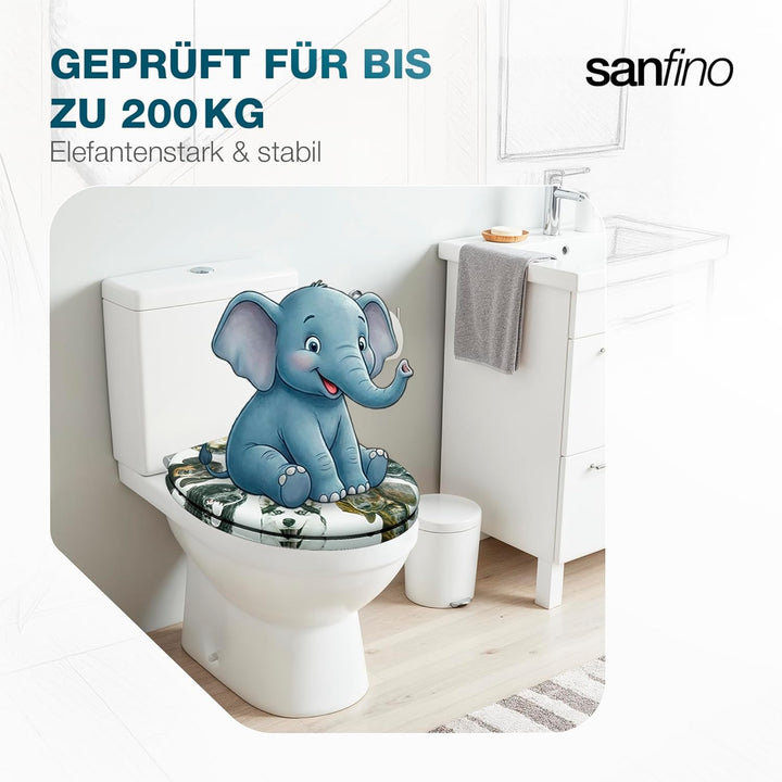 Premium WC Sitz mit Absenkautomatik – hochwertige Toilettendeckel aus Holz, viele bunte Motive, hohe