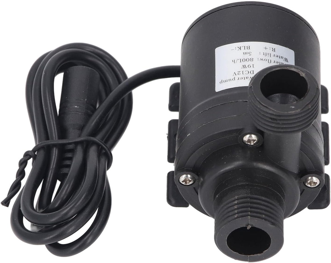 FILFEEL Leise Tauchpumpe mit 5 m Förderhöhe, 200 GPH für Brunnen, Aquarien &amp; Hydrokultur – DC 12 V,