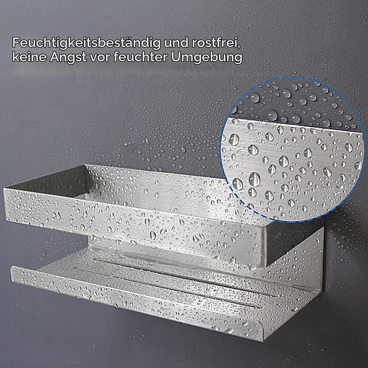 Duschablage aus Edelstahl 304, ohne Bohren, selbstklebende Duschkorb Badregal, Shampoo Halterung Dus
