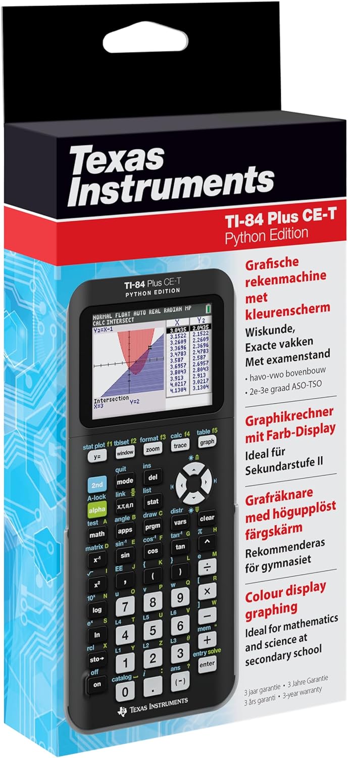 Texas Instruments TI-84 Plus CE-T Python Edition Grafischer Taschenrechner (Farbdisplay) Schwarz Sin