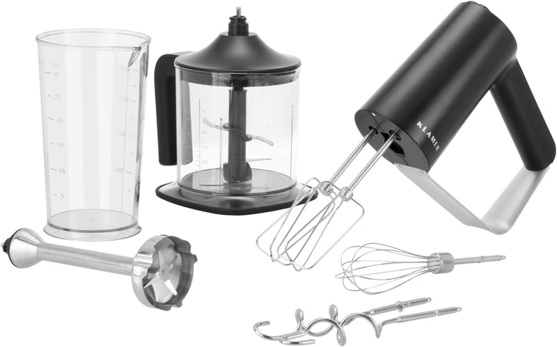 KLAMER Handrührgerät, 500 Watt Handrührer mit Turbostufe, 5 Stufen Handmixer mit Schneebesen, Rührbe