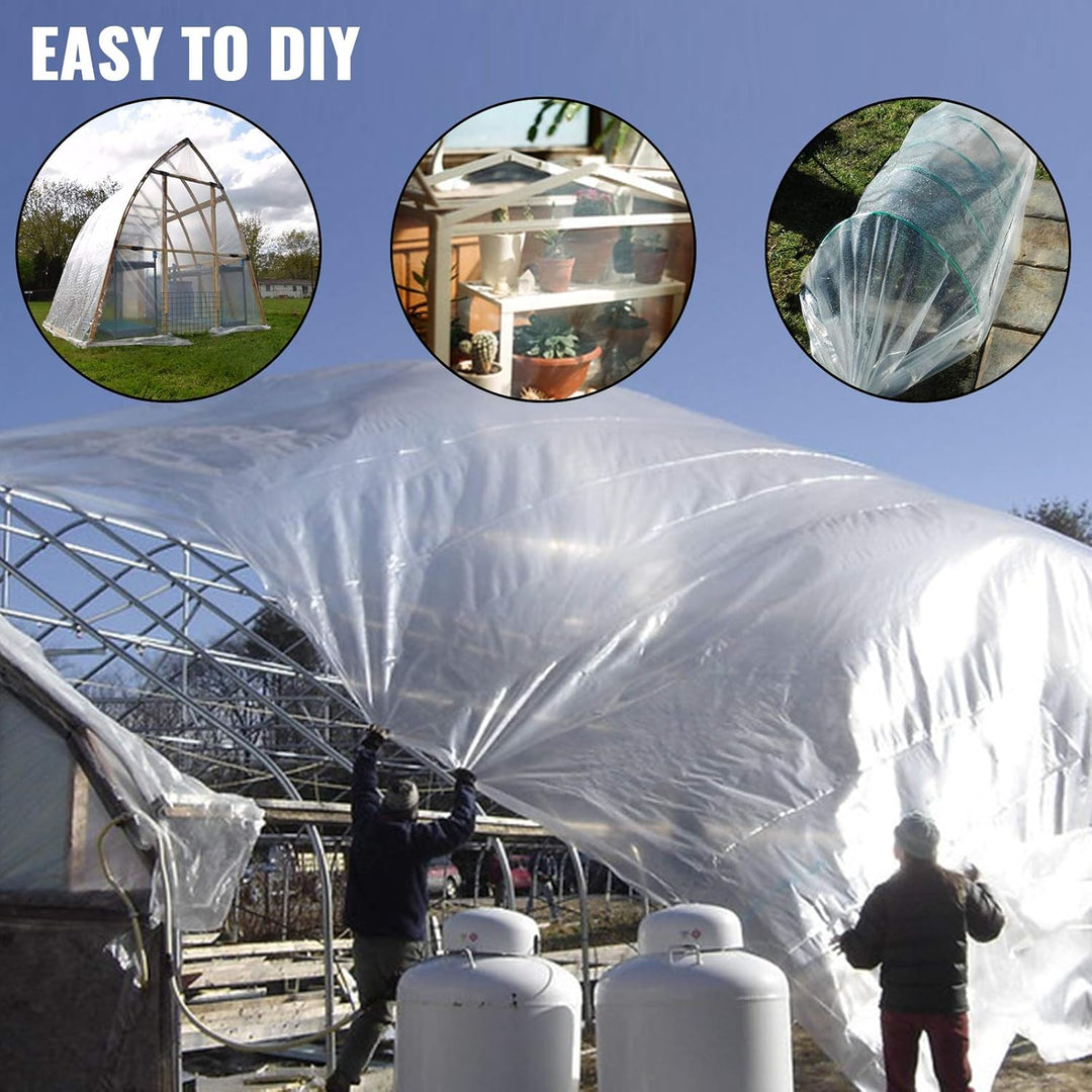 Happybuy Greenhouse Film 10 x 25 ft, Polyethylen-Folie 6 Mil Dicke, UV-Beständig, Wärmeisolierend, Ü