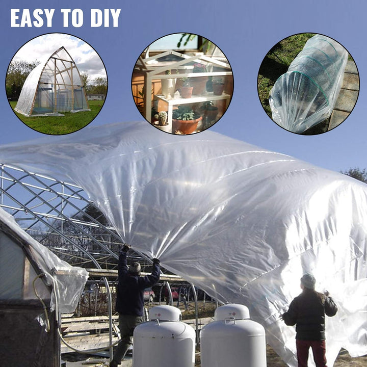 Happybuy Greenhouse Film 10 x 25 ft, Polyethylen-Folie 6 Mil Dicke, UV-Beständig, Wärmeisolierend, Ü