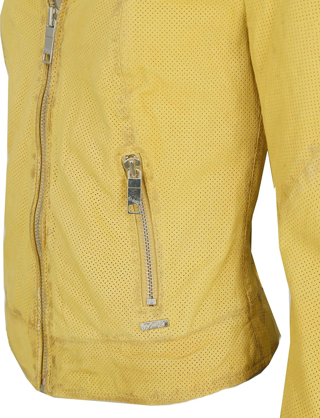 MAZE Damen Lederjacke Mabel S Gelb, S Gelb