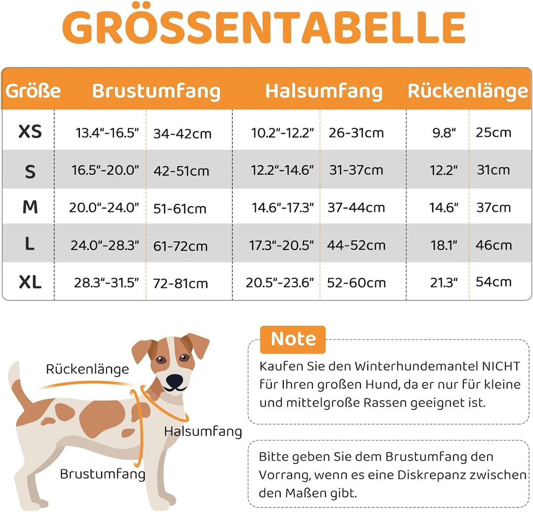 Queenmore Wintermantel Hund Wasserdicht Hundemantel Für Kleine Hunde Warme Hundejacke Winter Quilten