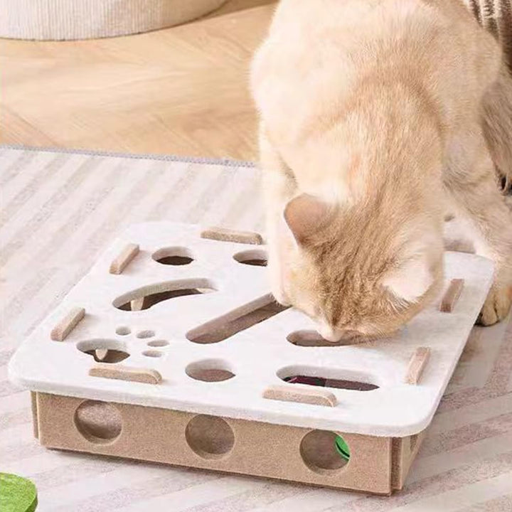 Katze interaktive Puzzle Spielzeug, Filz Labyrinth Katzenspielzeug Selbstbeschäftigung Ball mit Gloc