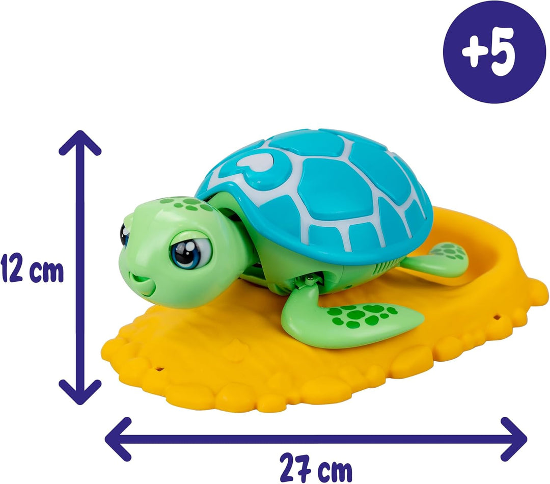 Bizak Speichern Sie die Schildkröte grüne Farbe, interaktives Haustier für Jungen und Mädchen, unbox