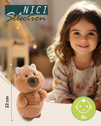 NICI Kuscheltier Quokka Quokka-Mola 22cm braun - Stofftier aus weichem Plüsch, niedliches Plüschtier