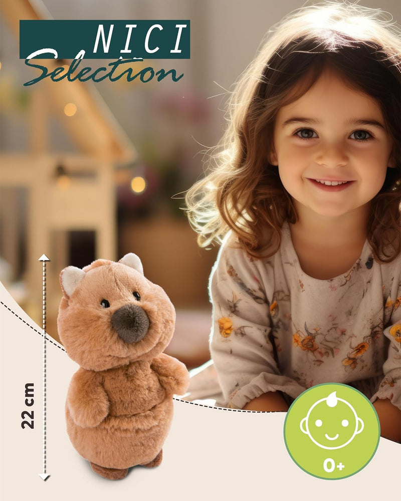 NICI Kuscheltier Quokka Quokka-Mola 22cm braun - Stofftier aus weichem Plüsch, niedliches Plüschtier