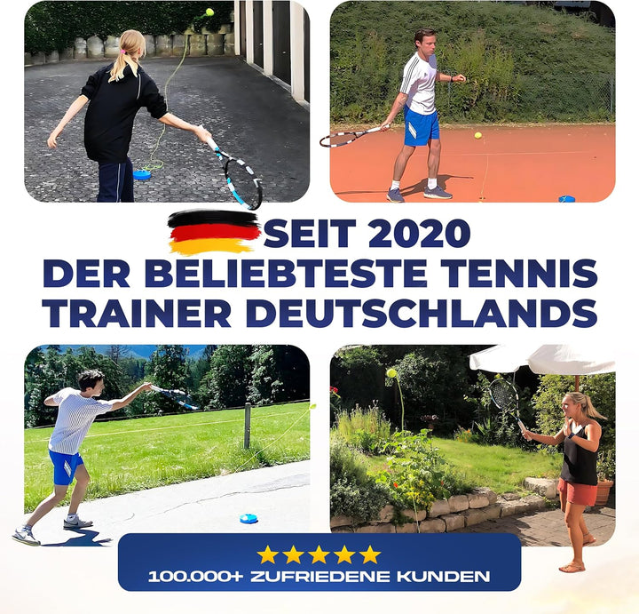 MOVEMATE Tennis-Trainer Set mit Wilson® Tennisball | innovatives Ballspiel für Draussen, im Garten,