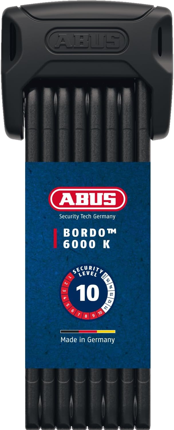 ABUS Faltschloss Bordo 6000K mit SH-Schlosshalter - Fahrradschloss mit XPlus Zylinder für hohen Mani