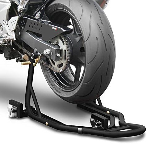 ConStands Mover II Racing - Motorrad Montageständer für KTM 690 Duke Schwarz matt Hinten Rangierhilf