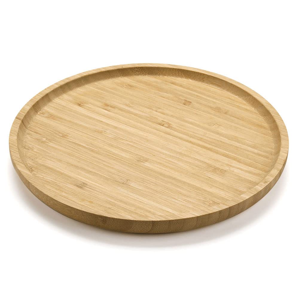 Bambus Tablett Rund, Serviertablett aus Bambus, Servierplatte Holz, Holz Charcuterie Brett, Dekorati