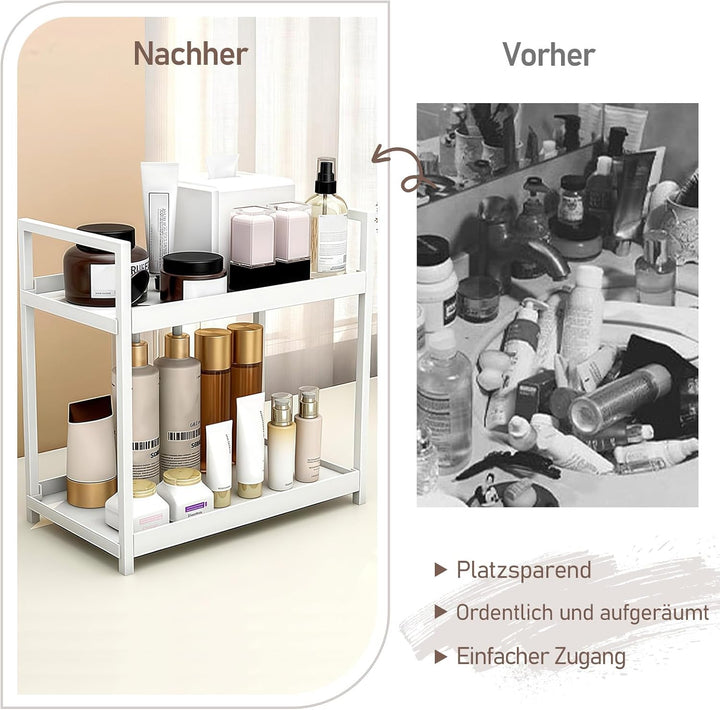 HARLIANGXY Make up Organizer Gross, Kosmetik Organizer Weiss, Parfüm Aufbewahrung, Skincare Organize