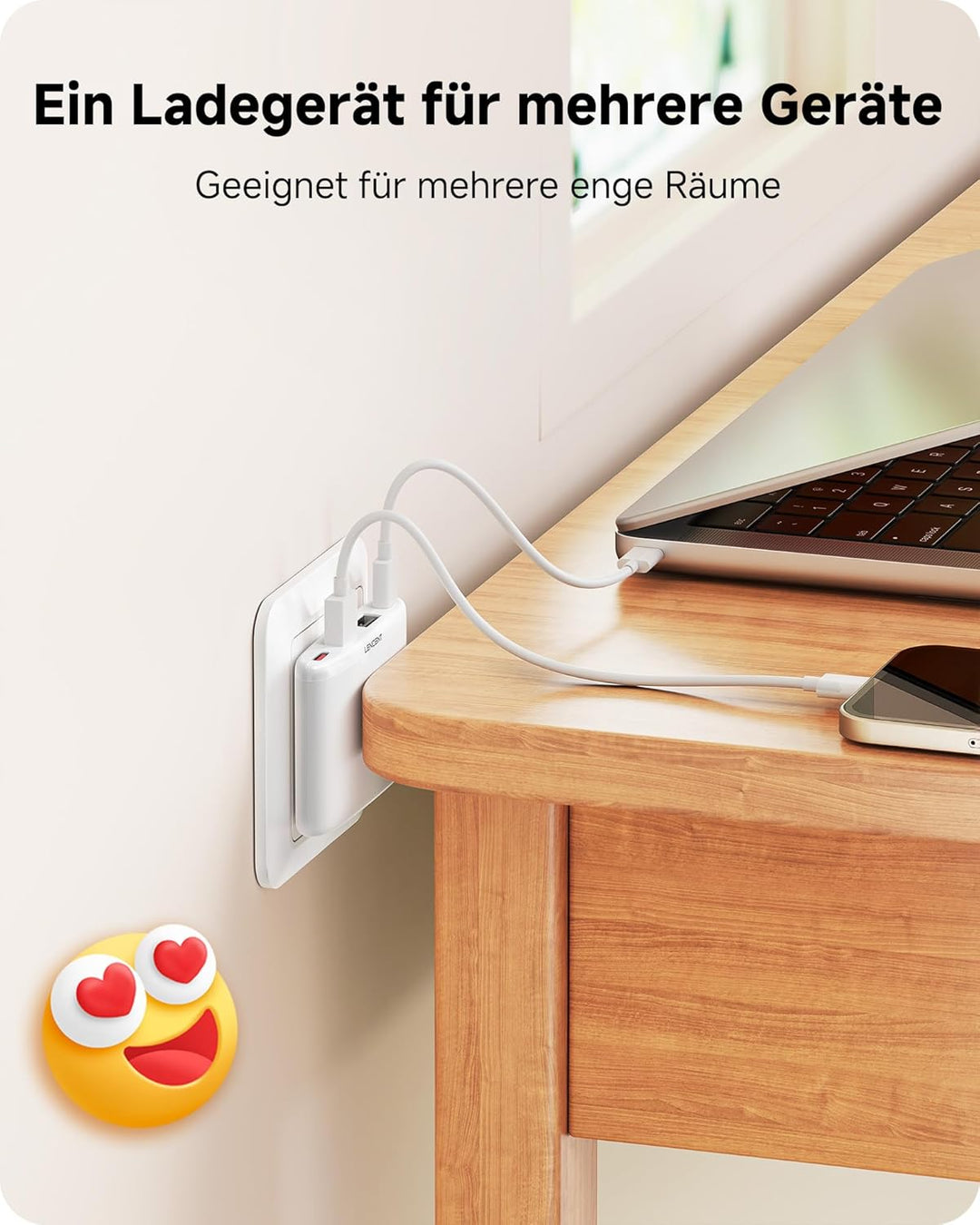 LENCENT Flaches USB C Ladegerät Slim Wandladegerät Netzteil 4-Port Charger dünner Ladestecker Mehrfa