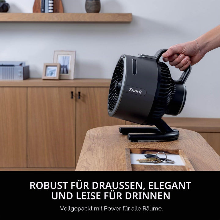 Shark FlexBreeze HydroGo Leistungsstarker kabelloser Ventilator mit Nebel, Innen- und Aussenkühlung,
