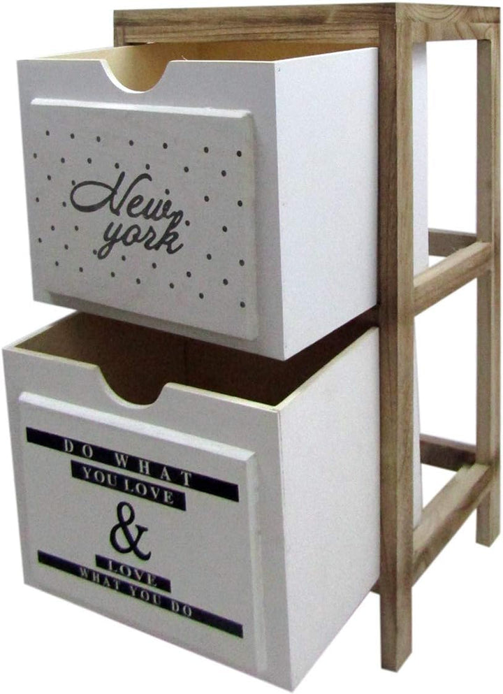 Rebecca Mobili Nachttisch Platzsparend, Kommode mit 3 Schubladen, Im Nordischen Stil, Holz, Hellbrau