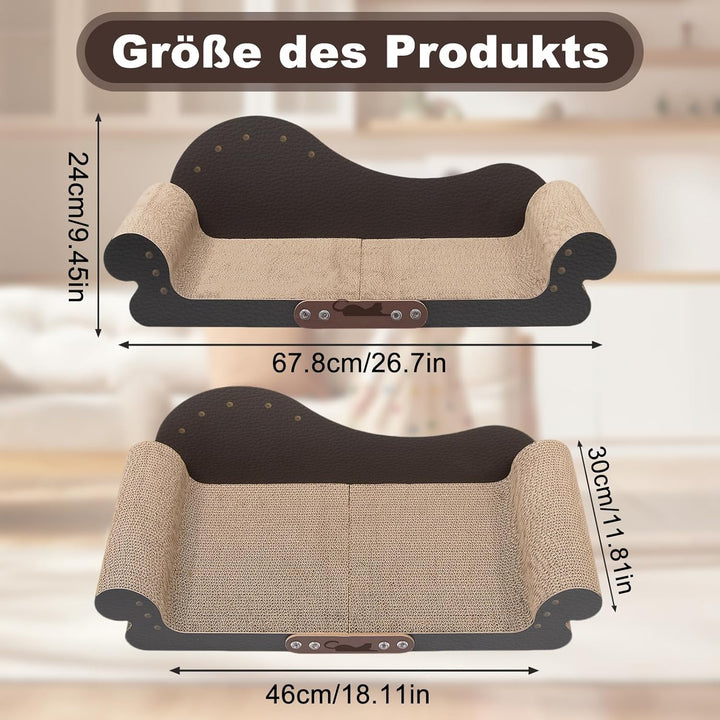 Kratzbretter Katze Sofa förmiges - Katzenkratzbrett aus Langlebiger Wellpappe, 67.8cm Breite, Kratzm
