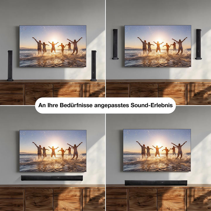 auvisio TV Lautsprecher: 2.2-Soundbar für TV-Geräte, teilbar, Dual-Subwoofer, Bluetooth, 180 W (Soun