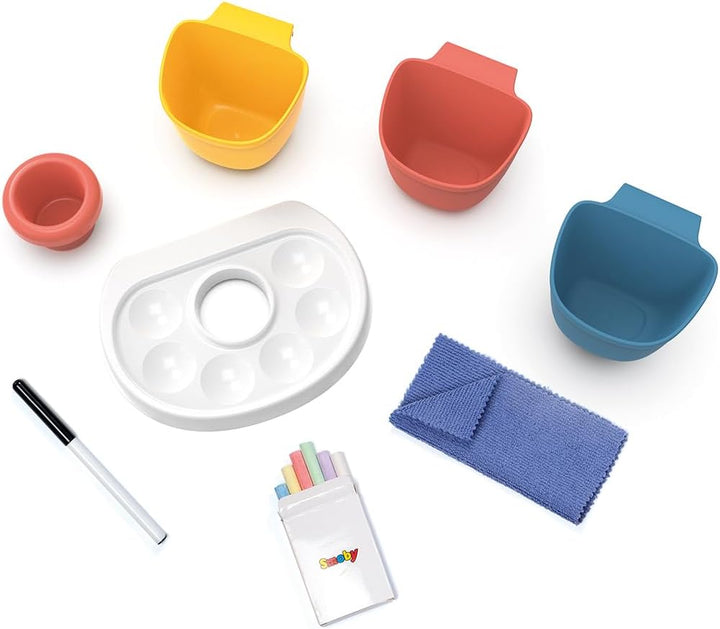 Smoby - Grosse Kreativtafel - Doppelseitige Schultafel + Maltafel (Kreide & magnetisch), 13 Zubehört