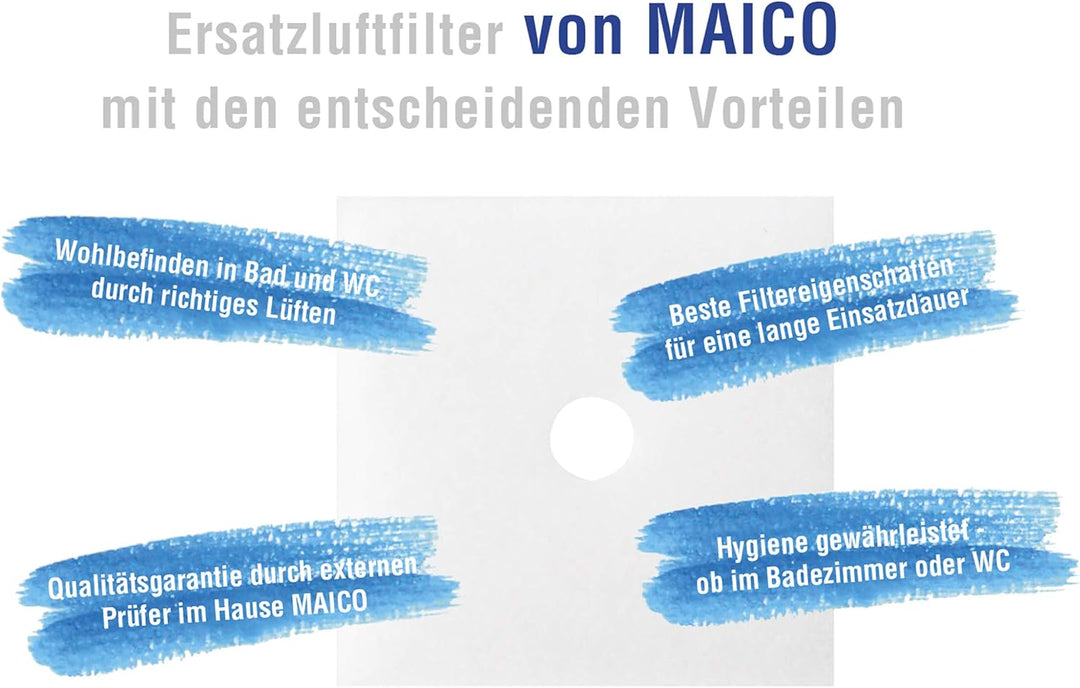 Maico - Orignial ZF 60/100 Luftfilter, 0093.0331 - Verpackungseinheit 5 Stück inkl. 5 Timestrips, Er