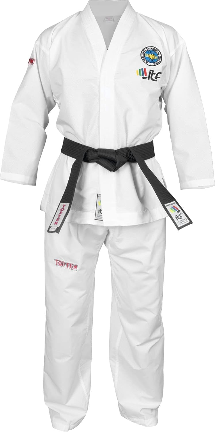 TOP TEN Taekwond-Do Student Dobok „Diamond“ (ITF Approved) 190 Weiss, 190 Weiß
