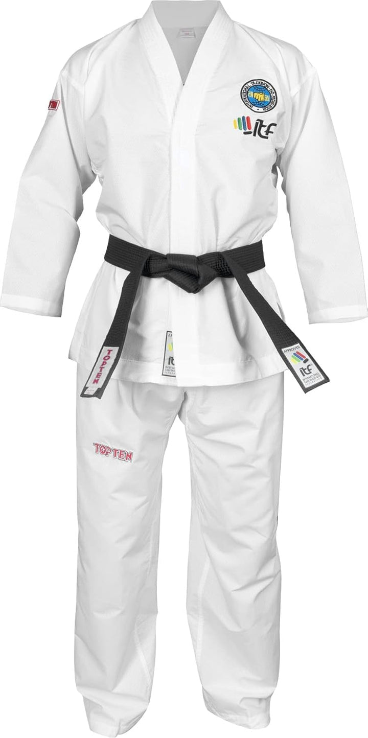 TOP TEN Taekwond-Do Student Dobok „Diamond“ (ITF Approved) 190 Weiss, 190 Weiß