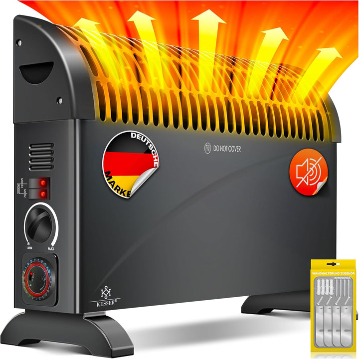 KESSER Konvektor 2000 Watt Heizgerät, 24h Timer | mit Frostwächter | stufenlose Thermosteuerung | Tu