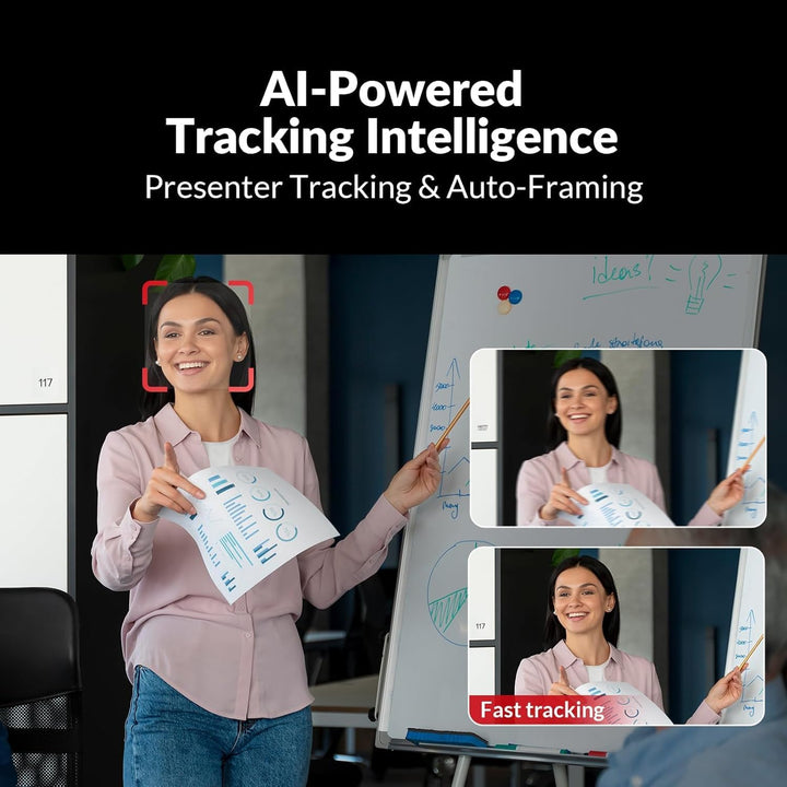 AV Access 4K Conference Room Camera, Dual Lens Cam (4K AI Tracking and 1080P Panoramic Cam), 3X Opti