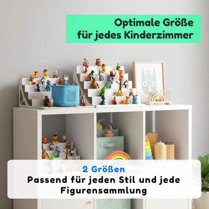stadtecken® Magnetisches Regal für Musikbox-Figuren – Passend für Kallax und mehr | Optional mit Pla