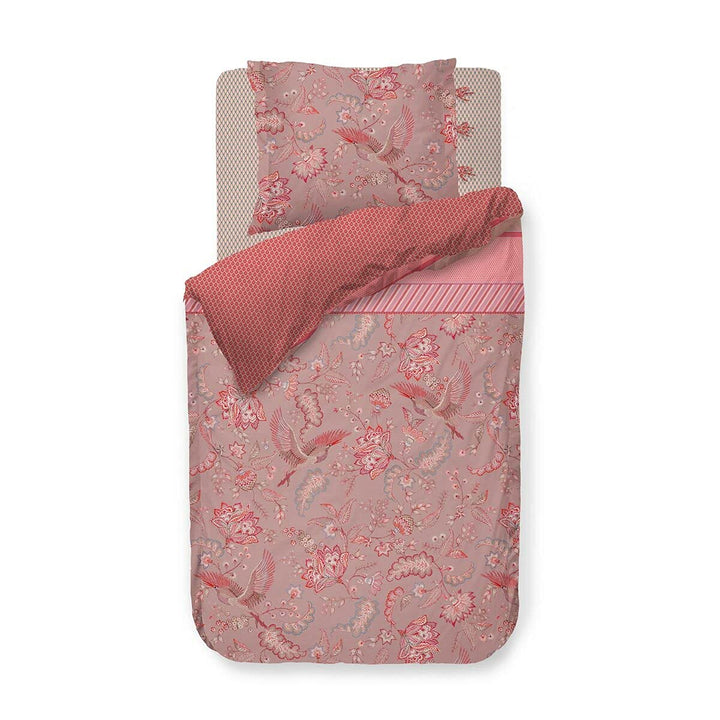 PIP Studio Bettwäsche Royal Birds Khaki 1 Bettbezug 155 x 220 cm + 1 Kissenbezug 80 x 80 cm, 1 Bettb