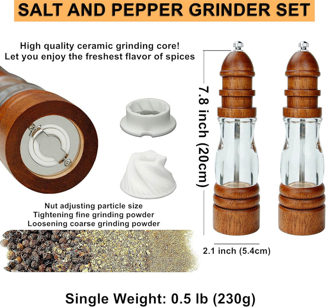 Salzmühlen und Pfeffermühlen Kit mit Sockel Massivholz Leuchtturm Form Salz & Pfeffer Schleifer Kit