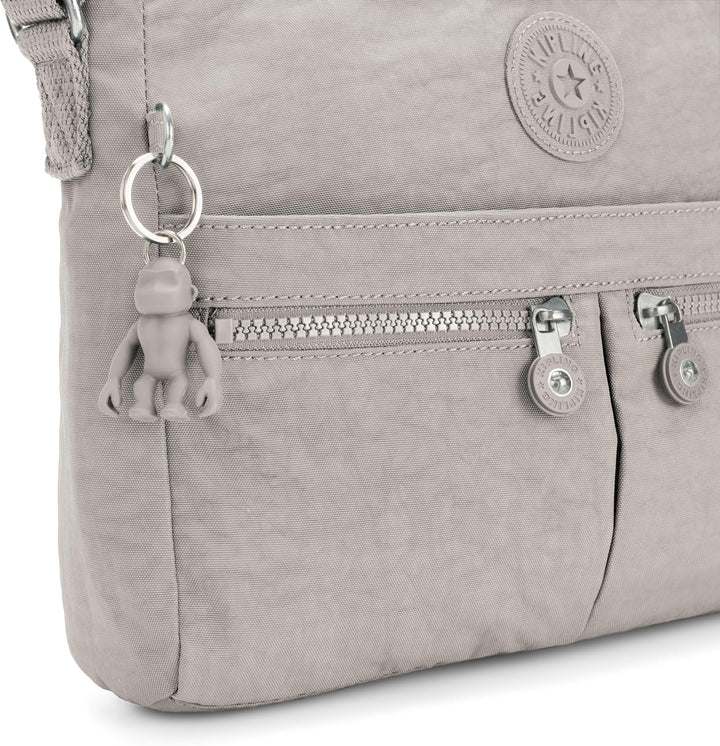 Kipling Damen New Angie Umhängetasche, M Grau Gris, Grau Gris