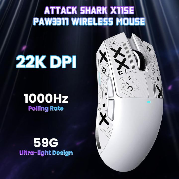 ATTACK SHARK X11 SE Kabellose Gaming-Maus, PixArt PAW3311 Gaming-Sensor, BT/2.4G Wireless/Kabelgebun